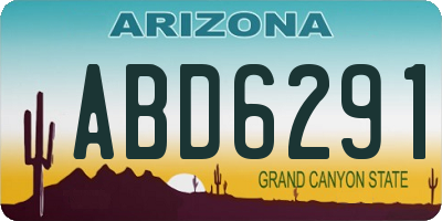 AZ license plate ABD6291