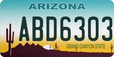AZ license plate ABD6303