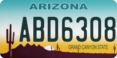AZ license plate ABD6308