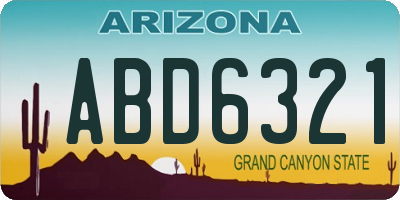 AZ license plate ABD6321