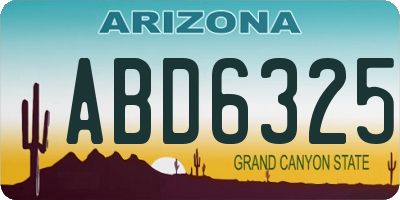 AZ license plate ABD6325