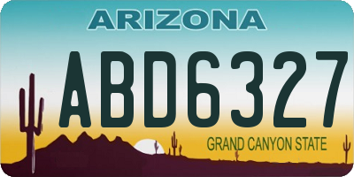 AZ license plate ABD6327