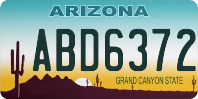 AZ license plate ABD6372