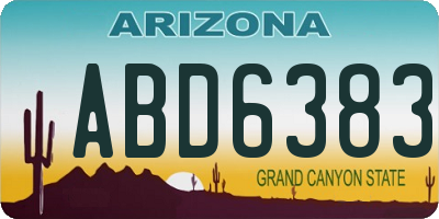 AZ license plate ABD6383
