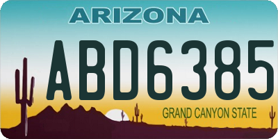 AZ license plate ABD6385