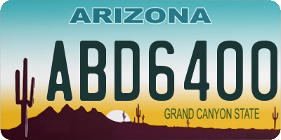 AZ license plate ABD6400