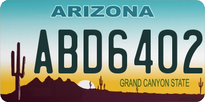 AZ license plate ABD6402