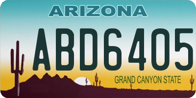 AZ license plate ABD6405