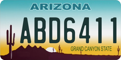 AZ license plate ABD6411