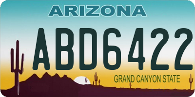 AZ license plate ABD6422