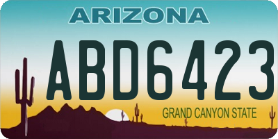 AZ license plate ABD6423