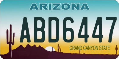 AZ license plate ABD6447
