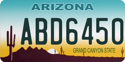 AZ license plate ABD6450