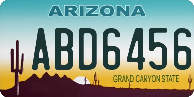 AZ license plate ABD6456