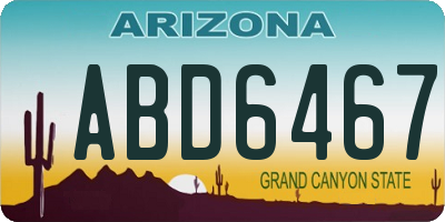 AZ license plate ABD6467