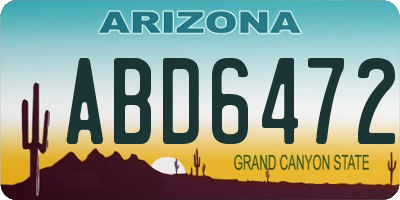 AZ license plate ABD6472