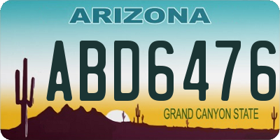 AZ license plate ABD6476