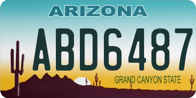 AZ license plate ABD6487