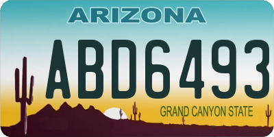 AZ license plate ABD6493
