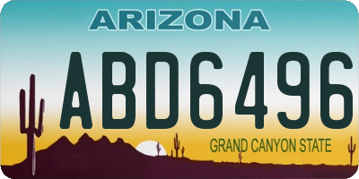 AZ license plate ABD6496