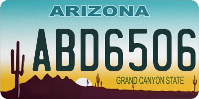 AZ license plate ABD6506