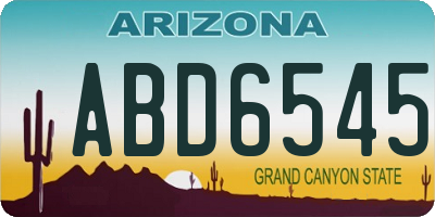 AZ license plate ABD6545