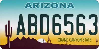 AZ license plate ABD6563