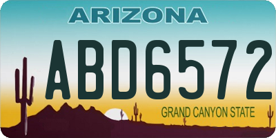 AZ license plate ABD6572
