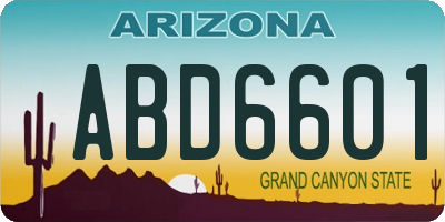 AZ license plate ABD6601