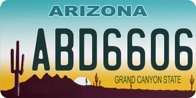 AZ license plate ABD6606