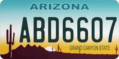 AZ license plate ABD6607
