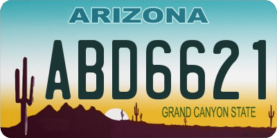 AZ license plate ABD6621