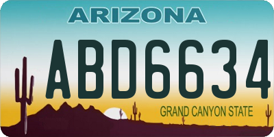 AZ license plate ABD6634