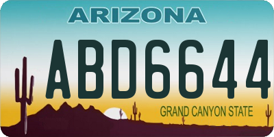 AZ license plate ABD6644