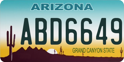 AZ license plate ABD6649