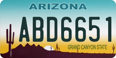 AZ license plate ABD6651