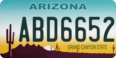 AZ license plate ABD6652