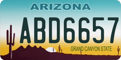AZ license plate ABD6657
