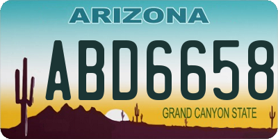 AZ license plate ABD6658
