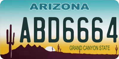 AZ license plate ABD6664