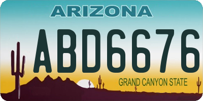 AZ license plate ABD6676