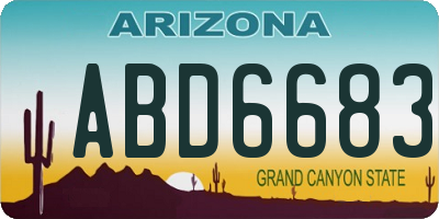AZ license plate ABD6683