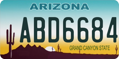 AZ license plate ABD6684