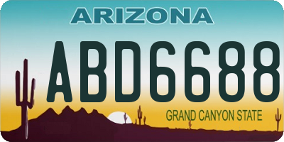 AZ license plate ABD6688
