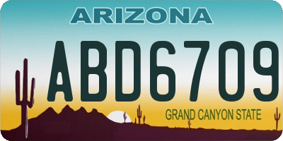 AZ license plate ABD6709