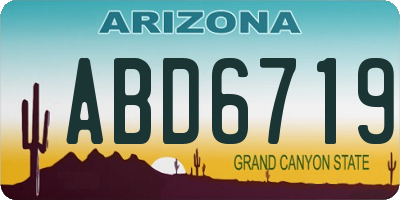 AZ license plate ABD6719