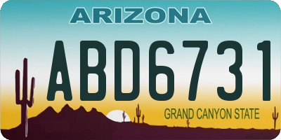 AZ license plate ABD6731