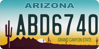 AZ license plate ABD6740