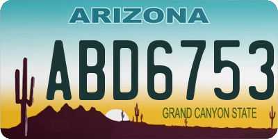 AZ license plate ABD6753
