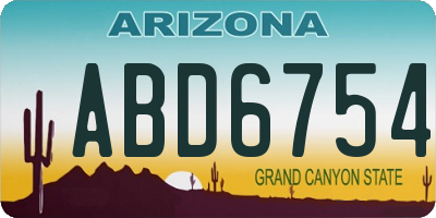 AZ license plate ABD6754